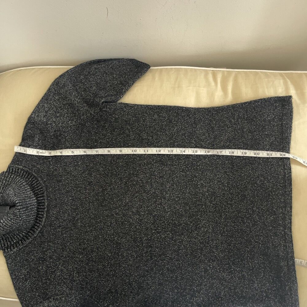 Amici 100% Cashmere Black & Silver Turtle Neck Knit sweater M - Picture 5 of 7